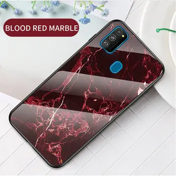 

30pcs/lot Soft Edge Glass Case For Samsung Galaxy M30S Marble Pattern Tempered Glass Hard Cover For Samsung Galaxy A70S