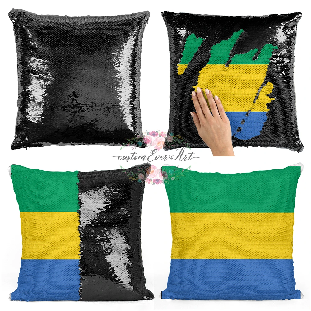 

Gabon Personalized custom picture pillow coverï¼Œhome pillow reversible mermaid sequin pillow case cover