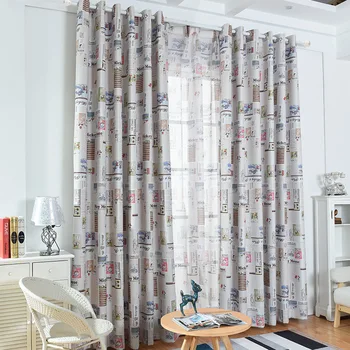 

Cartoon Mouse Jacquard Children's Room Curtains for Living Dining Room Bedroom.