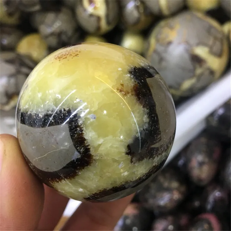 Натуральный тортоисесадский septarian boulder хрустальный круглый камень шар кварцевый хрустальный шар 90 мм для декоративной
