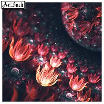 

Full square & round diamond painting jellyfish flower 5d diy diamond mosaic abstract color landscape diamond embroidery 3d