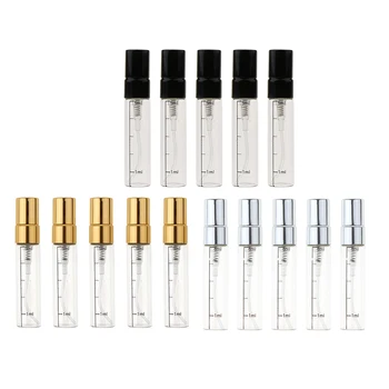 

15x Empty Mini Glass Refillable Fragrance Bottles 5mL Perfume Scent Vials with Leak-proof Caps for Traveling Dating Party