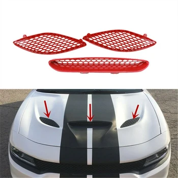 

Car Front Hood Grille Grill Bonnet Cover Red Trim for Dodge Charger Srt 2015-2020 68202462Ad 68202581Ac 68202580Ac