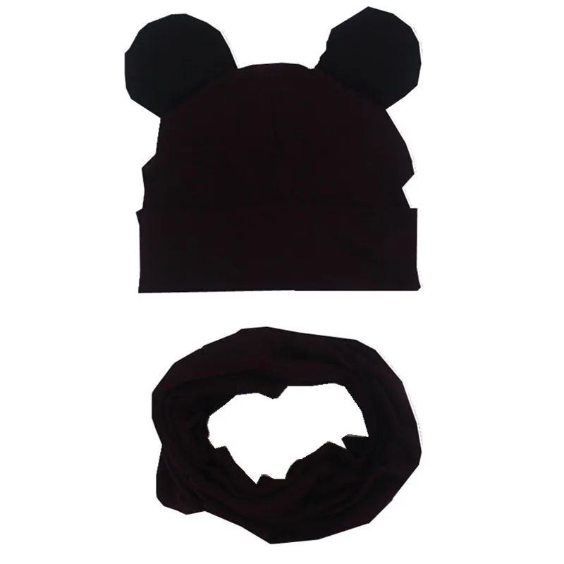 New Cotton Children Hat Scarf Set Children's Lovely Ears Caps Beanies High Quality Boys Girls Hat Scarf Set Kid Hats Photo Props