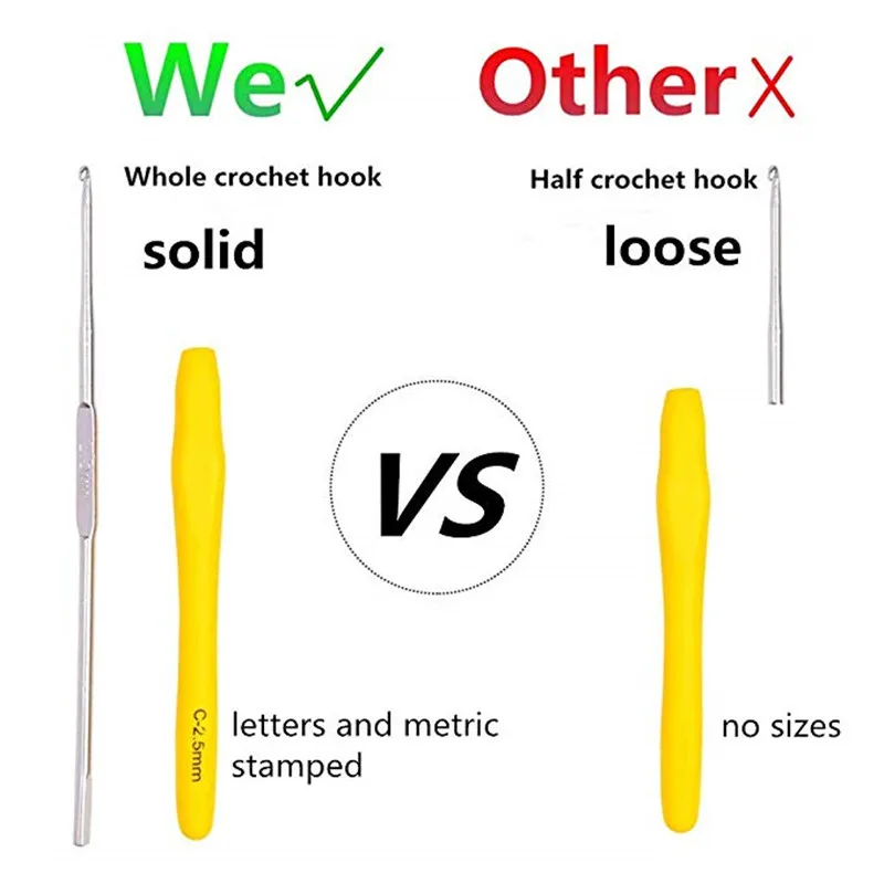 1 Piece 2mm(B)-10mm(N) Ergonomic Crochet Hooks Extra Long Crochet Needles Yarn Weave Knitting Needles Hooks Hook for Any Yarns (1)