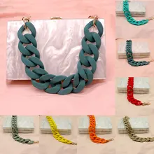 Mix Color Clutch bag Chain Detachable Handle Replacement Bags Strap Resin Handbag Strap Acrylic Shoulder Strap Bag Accessories