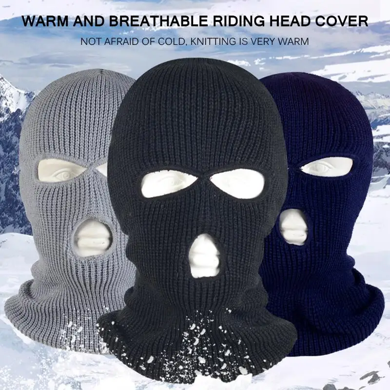 AOZBZ армейская тактическая зимняя теплая маска для лица, лыжная велосипедная Балаклава с 3 отверстиями, капюшон, шапка для 15,75-24,41 дюймов, окружность головы
