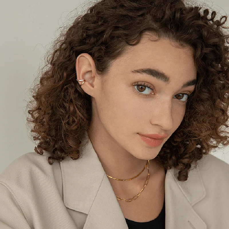 Peri'sBox Gold Silver Color Thin Tiny Ear Cuff Semi Circle Geometric Earrings Clips C Shape Minimalist Earrings for Women 2019 - Image 2