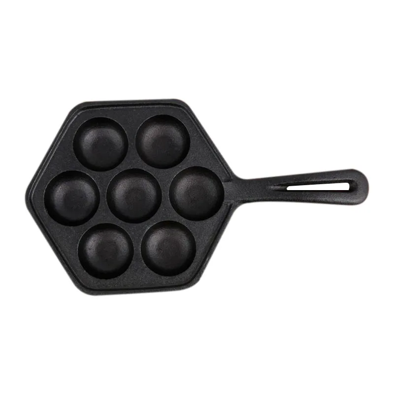 Чугунная чугунная сковорода для блинов Aebleskiver различных сферических продуктов |