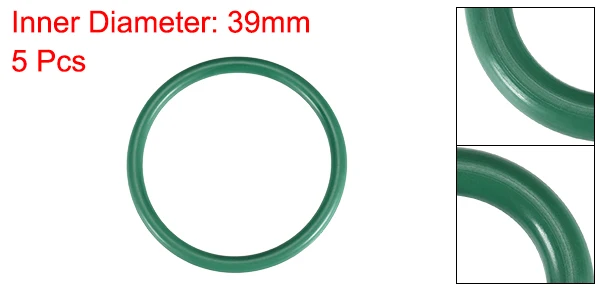 uxcell 5Pcs Fluorine Rubber O Rings Seal Gasket Prevent Leaks in Plumbing Machinery Hydraulic and Pneumatic Repair Green