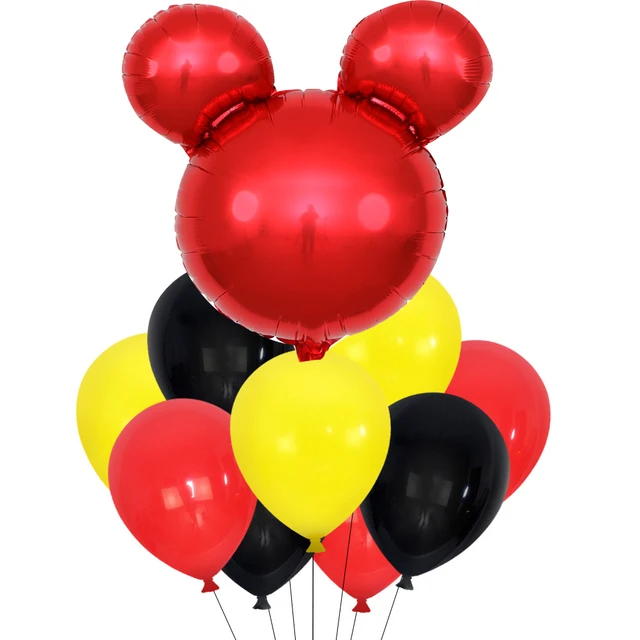 Mickey Mouse Party Baby Disposable Tableware Cup Cake Topper Ballon Boy and Girl Birthday Party Kids Party Supplie Color Decor 10pcs Balloons-1