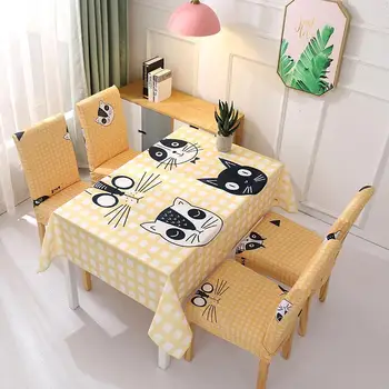 

Cute Kitten Tablecloth Waterproof and Oil-free Disposable Rectangular Coffee Table Table Card Color Kitten Chair Cover