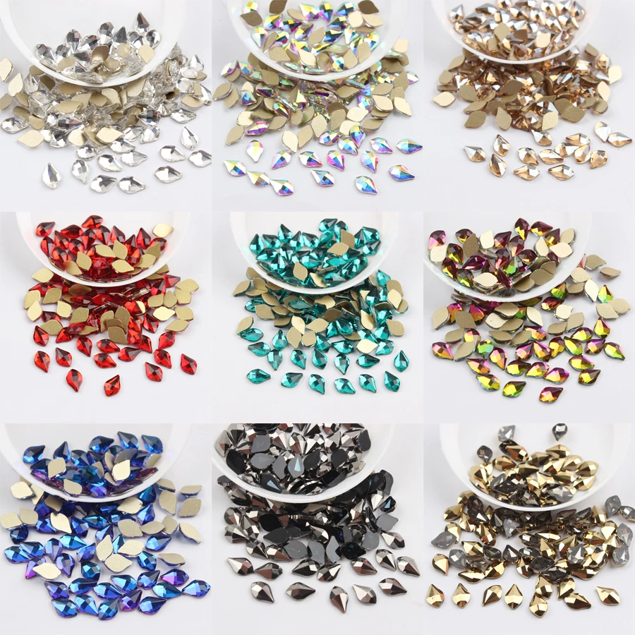 

30pc/lot Glass Nail Art Rhinestones Pear 10Style Colorful Stones Nail Art Charm Crystal Rhinestone 3D Nail Jewelry