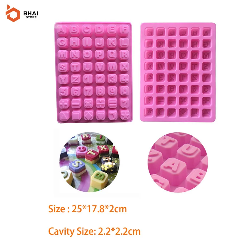 New Silicone Chocolate Mold 48-Cavity English Alphabet Symbol Baking Tools Cake Decor Mould Ice Cube DIY Molds Kitchen | Дом и сад