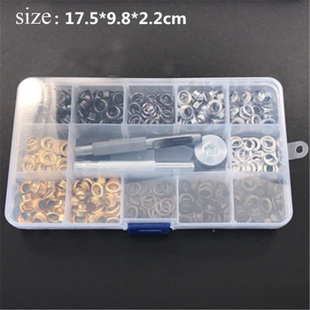 

200 Pcs 4 Color 6mm Copper Leather Craft Hole Installation Eyelet Die Tool Used for Buckle Set Luggage Leather Rivet Shoe