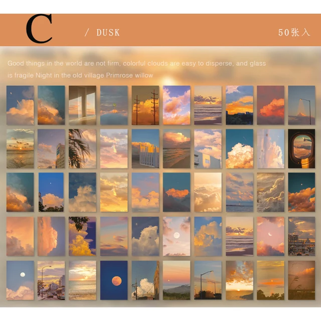 Mr.paper 6 Designs 50 Pcs/book Sky Island Series Ins Style Memo Pads Creative Handbook Stationery Office Supplies Memo Pads C