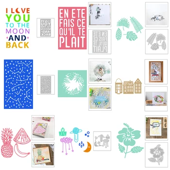 

2020 New Photo Album and Background Words Metal Cutting Dies Scrapbooking For Christmas Leaves Dies Crafts Card Making No Stamps
