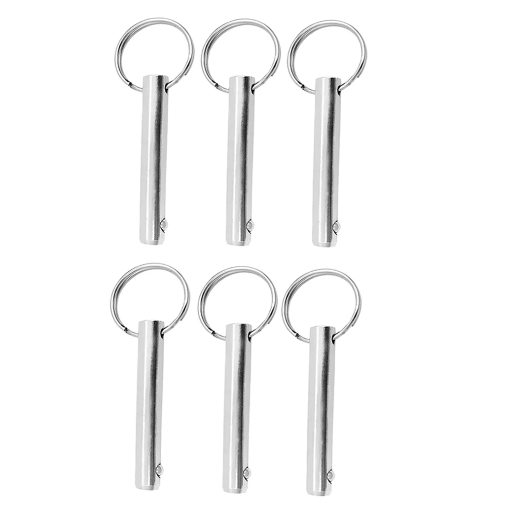 6 Pcs Quick Release Pin 3/8inch Diameter, 316 Stainless Steel, Bimini Top Pins, Marine Hardware, 10x70mm
