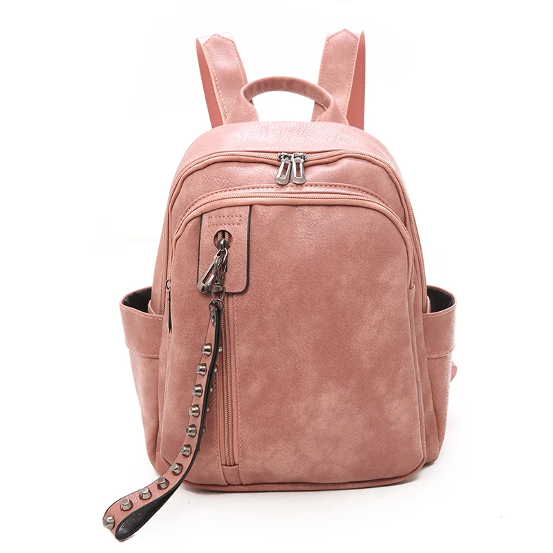 pink Женский рюкзак из искусственной кожи, Модный женский рюкзак, дизайн, винтажная сумка через плечо, Mochila Feminina Escola, школьная сумка, рюкзак - Цвет: pink
