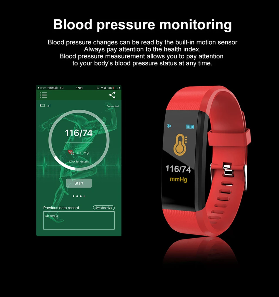 115PRO фитнес-браслет измеритель артериального давления для мужчин t смарт-браслет здоровье фитнес-трекер Смарт-браслет для мужчин и женщин браслет