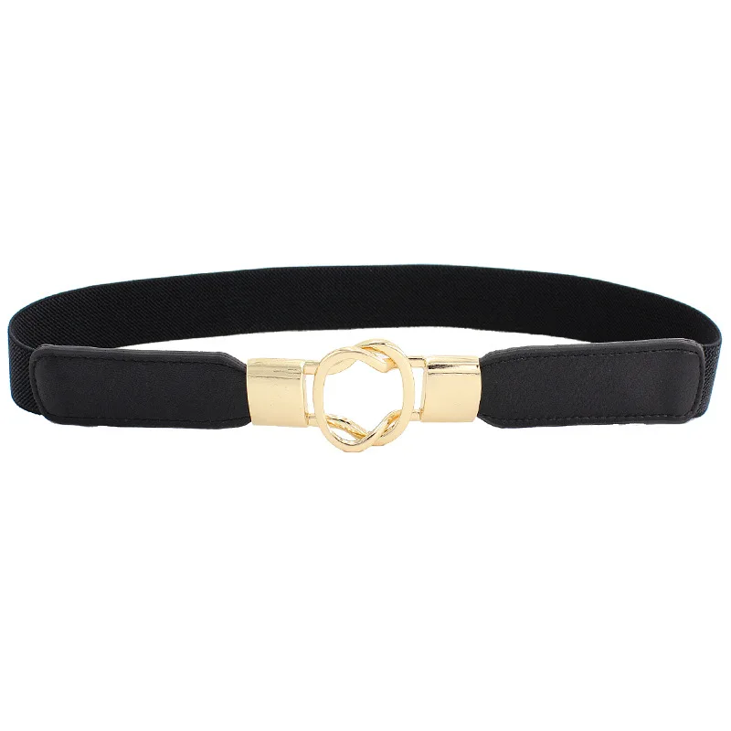 1 piezas moda mujer PU negro Banco cintura banda delgada cintura elatura cinturón vestido аксессуары cinturon mujer Venta cali