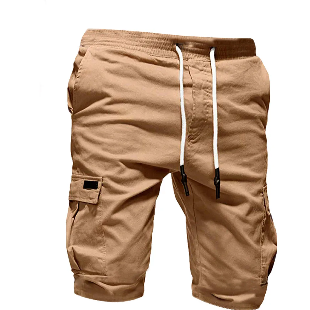 Shorts Men Cool Summer Hot Sale Men's Sport Pure Color Bandage Casual Loose Sweatpants Drawstring Shorts Pant