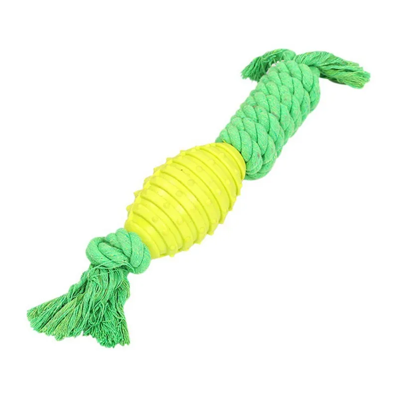 G Тканая собачья жевательная игрушка для домашней собаки тренировочная игрушка хлопковая веревка с TPR молярным креплением интерактивные игрушки зоотовары конфетный цвет#27 - Цвет: G