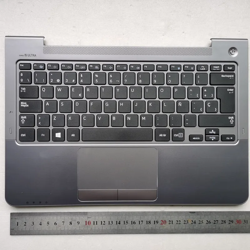 

Spain layout new laptop keyboard with touchpad palmrest for Samsung 530U3C 535U3C 535U3C 530U3B 532U3X 532U3C 530U3C BA75-04009D