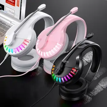 

Double 3.5mm and usb Wired Gaming Headset gamer LED Light Headphones with microphone for pc Computers Laptops earphone earbuds