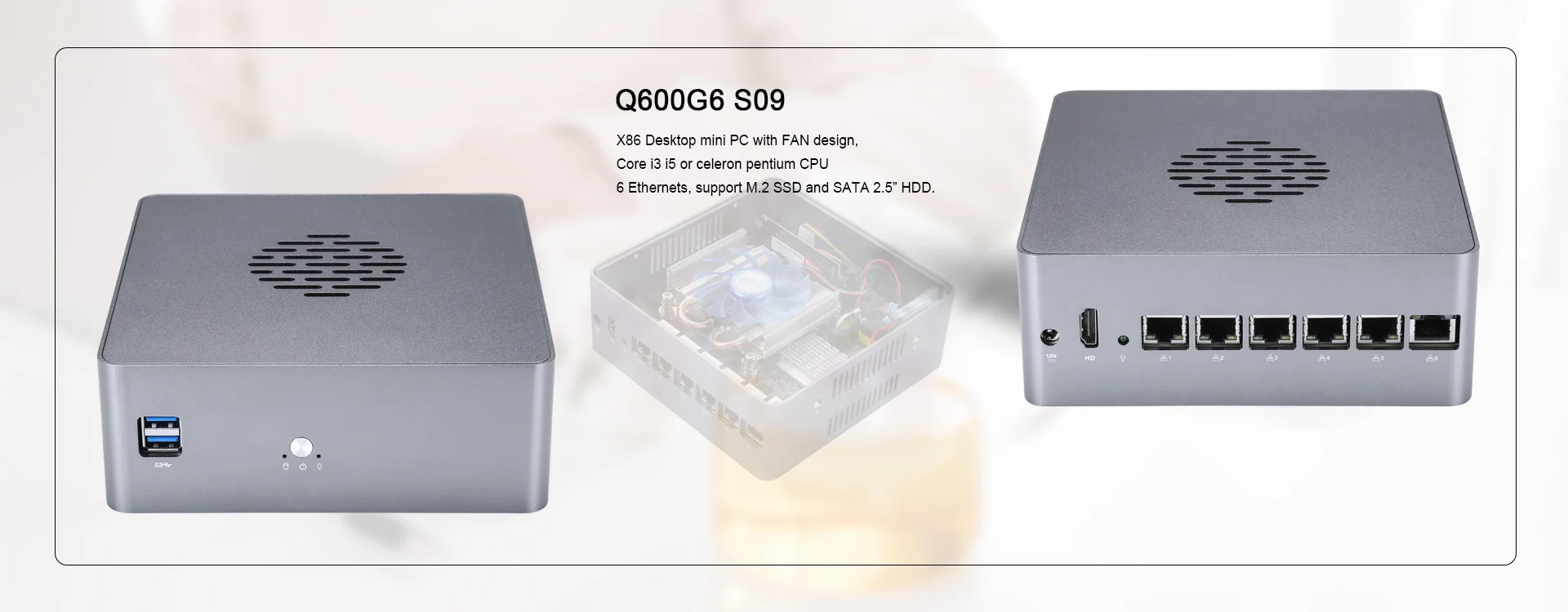  Qotom Q20332G9-S10 Mini PC 8 Cores Intel Atom C3758 5X 25G  LAN 4X SFP+ AES-NI Computer