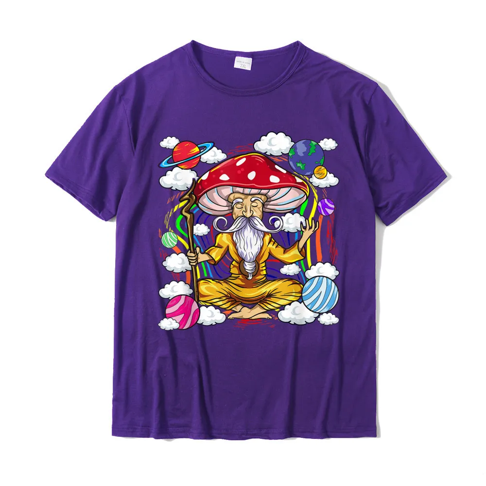 Customized Short Sleeve Tees Mother Day O Neck Pure Cotton Man T-shirts Slim Fit Customized T Shirt Funny Wholesale Funny Magic Mushroom Shroom Wizard Trippy LSD Acid Trip T-Shirt__20055 purple
