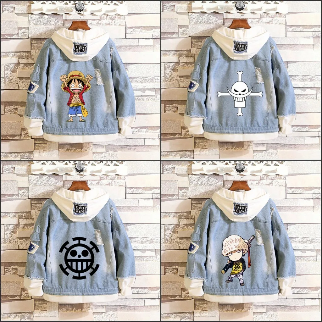 

One Piece Hoodies Sweatshirts Roronoa Zoro Men Anime Coat Cosplay Costumes Men Women Denim Jacket Hooded Top