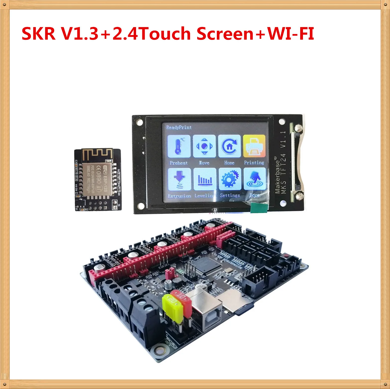SKR V1.3 32 бит материнская плата MKS TFT24 дисплей сенсорный экран+ MKS TFT wifi DIY дешевые 3d принтер Замена контроллера