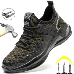Male Work Safety Boots Indestructible Work Shoes Steel Toe Cap Safety Shoes Work Sneakers Male Light Comfort Work Boots Men Shoe