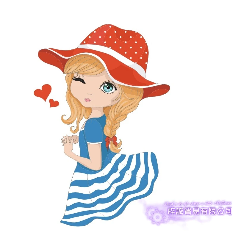 DCTAL Clothing Store Girl Decal Cute Girls Camera Glass Colorful Wall Sticker Coffee Folwer Store Decal Cloakroom Showcase Decor