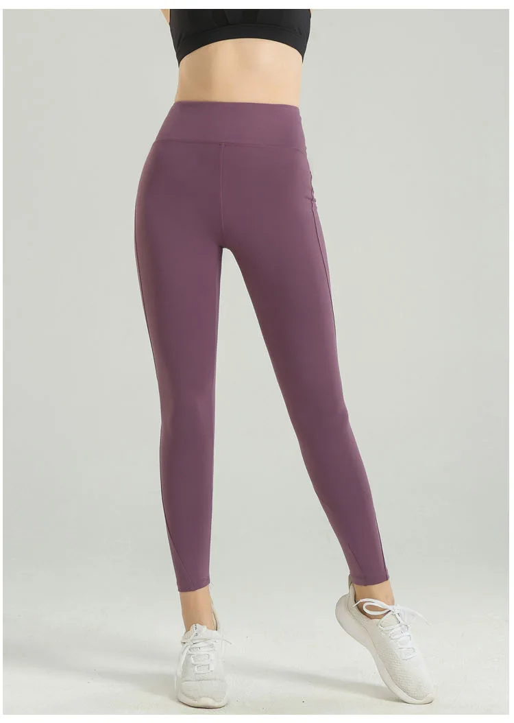 Штаны для фитнеса с высокой талией, женские эластичные обтягивающие спортивные штаны для бега, Осенние быстросохнущие персиковые штаны для занятий йогой, бегунов, тренировочных леггинсов