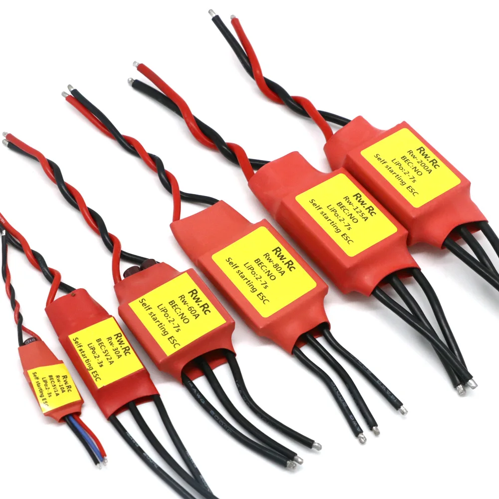RW.RC самозапуск бесщеточный ESC 10A / 30A 60A 80A 125A 200A с платой драйвера без PWM для