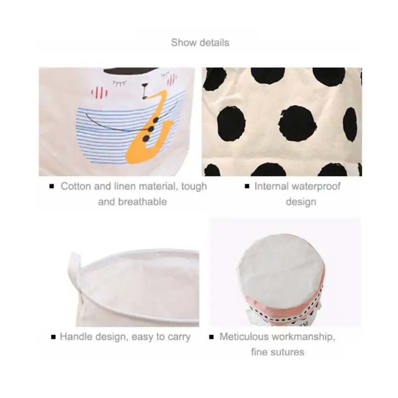  Waterproof Foldable Laundry Hamper Bucket Dirty Clothes Laundry Basket Toy Large Sized Storage Orga