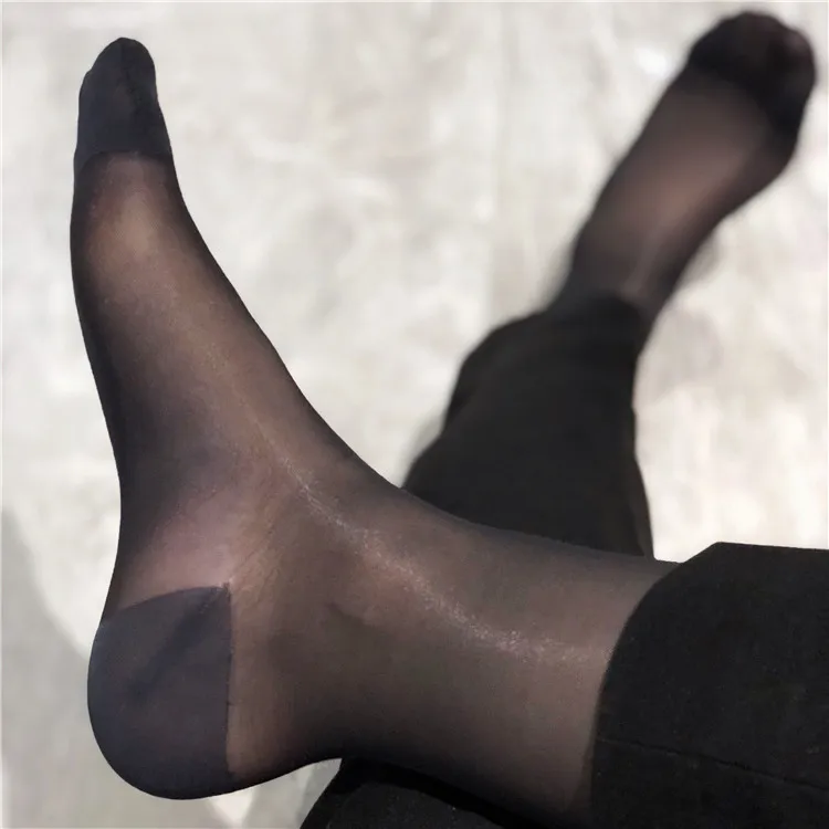 Мужские шелковые носки классические стильные прозрачные мягкие нейлоновые мужские носки сексуальная коллекция тонкие нарядные носки Фетиш новое платье носки