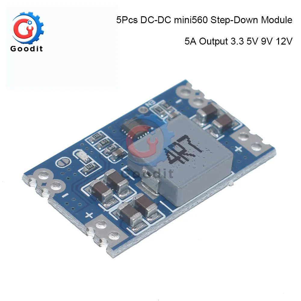 5 шт. DC-DC mini560 понижающий модуль 5A источник стабилизированного напряжения Выход 3