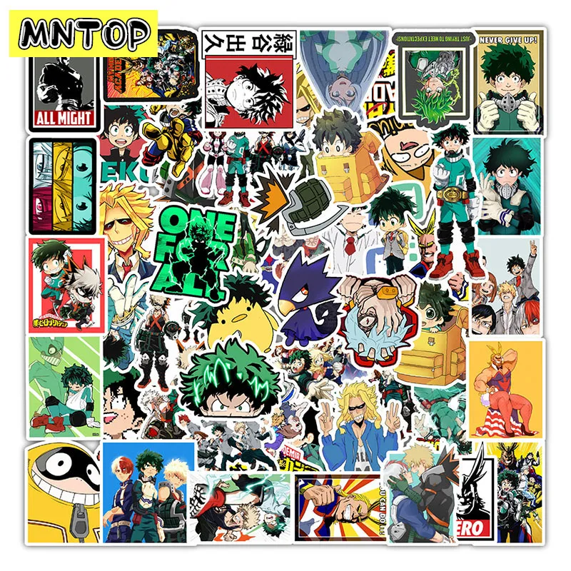 10/30/50Pcs/set My Hero Academia Japan Anime Cartoon Graffiti Stickers For Refrigerator Motorcycle Laptop Luggage Kid  Notebook