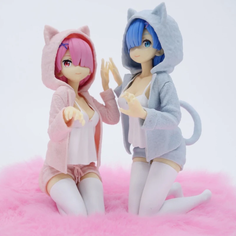 Re Zero Rem Emilia Action Figure 2 шт./компл. Cat Ear косплей ПВХ фигурка Re:Zero Figures коллекция модель