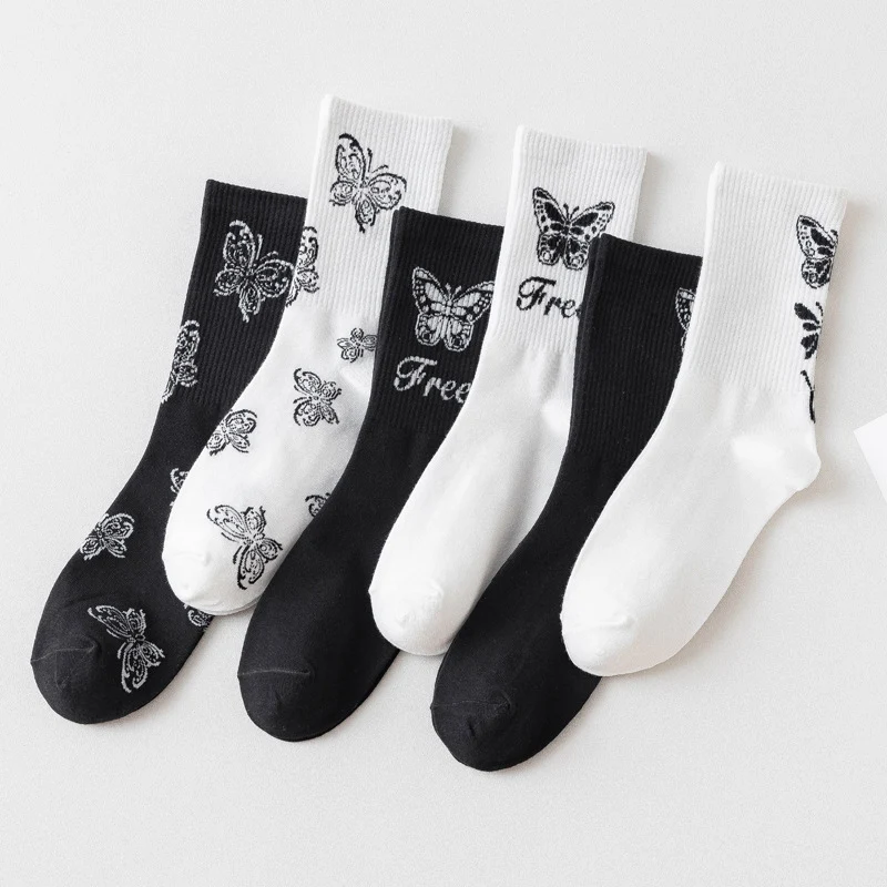 

Hot Harajuku Butterfly Socks Women Streetwear Crew Women Socks Fashion EU Size 35-40 Funny socks Dropshipping