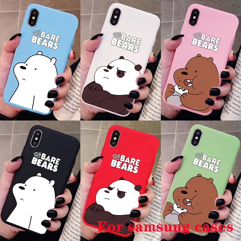 For samsung S8 case cute little bears TPU silica gel Phone Case for S10 8 6 7 9 plus note8 10 Soft back Cover funda |