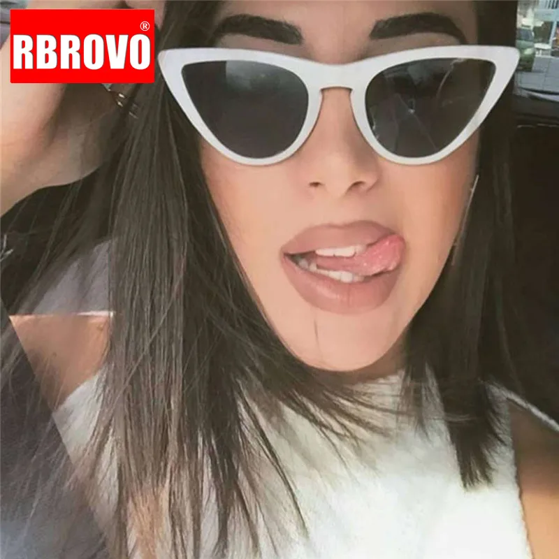 

RBROVO 2018 Cateye Triangle Sunglasses Women Glasses Lady Retro Shopping Sun Glasses Shopping Vintage Lunette De Soleil Femme