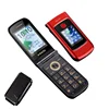 Dual Screen Flip Senior Cellphone 2G GSM Free Case SOS Large Push Button Fast Dial Loud Sound Camera Torch Elderly Foldale Phone 2
