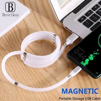 

1M Type-c cable magnetic absorption nano data cable 2.4A fast charging cable USB to Micro C type suitable for all smartphones