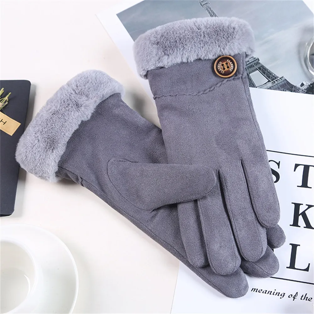 Women Winter Thermal Gloves Unisex Vintage Solid Fur Twist Gloves Wool Women Winter Keep Warm Hand Gloves Gifts Mittens guantes