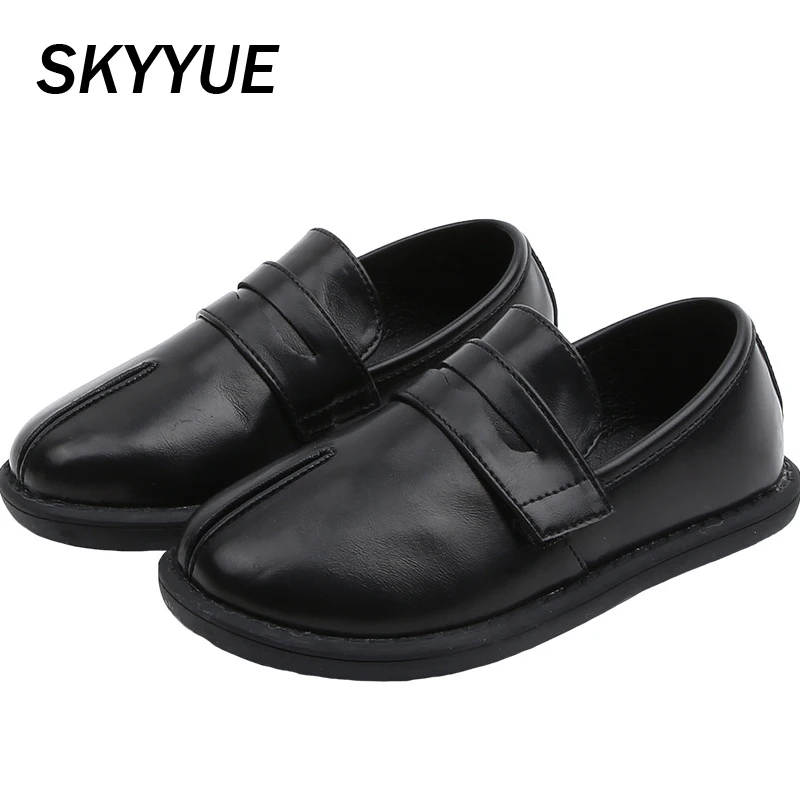 

Spring 2020 Kids Casual Shoes Children Leather Flats Baby Girls Brand Shoes Fashion School Shoes Boys Loafers Black Moccasin New