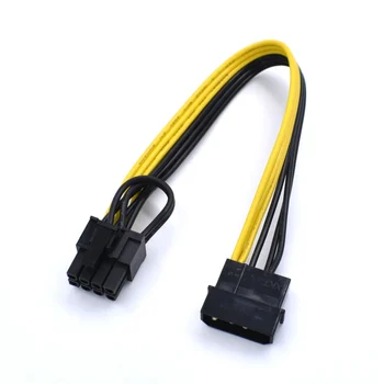 

10pcs/lot 20CM Molex IDE 4 Pin to PCIe 8Pin (6+2) Adapter Power Cable 18AWG